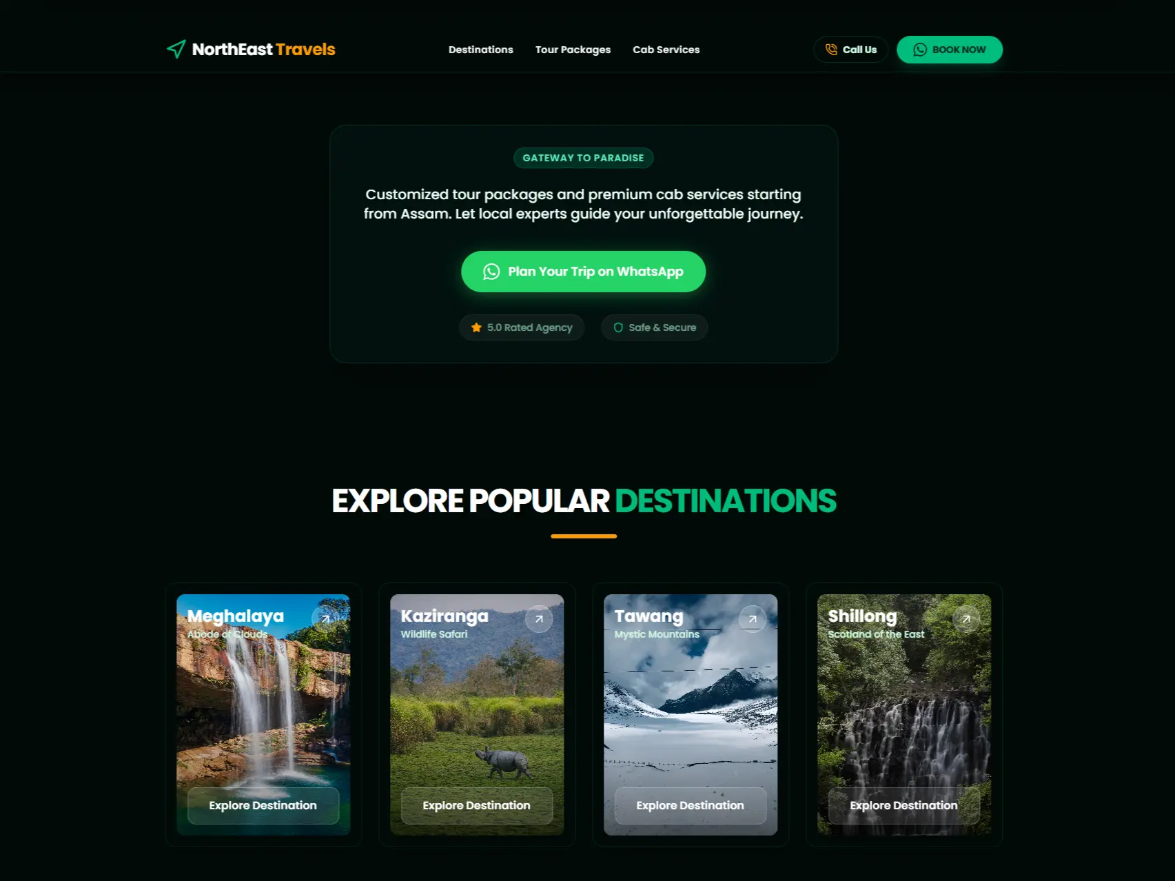 Northeast Travels Website